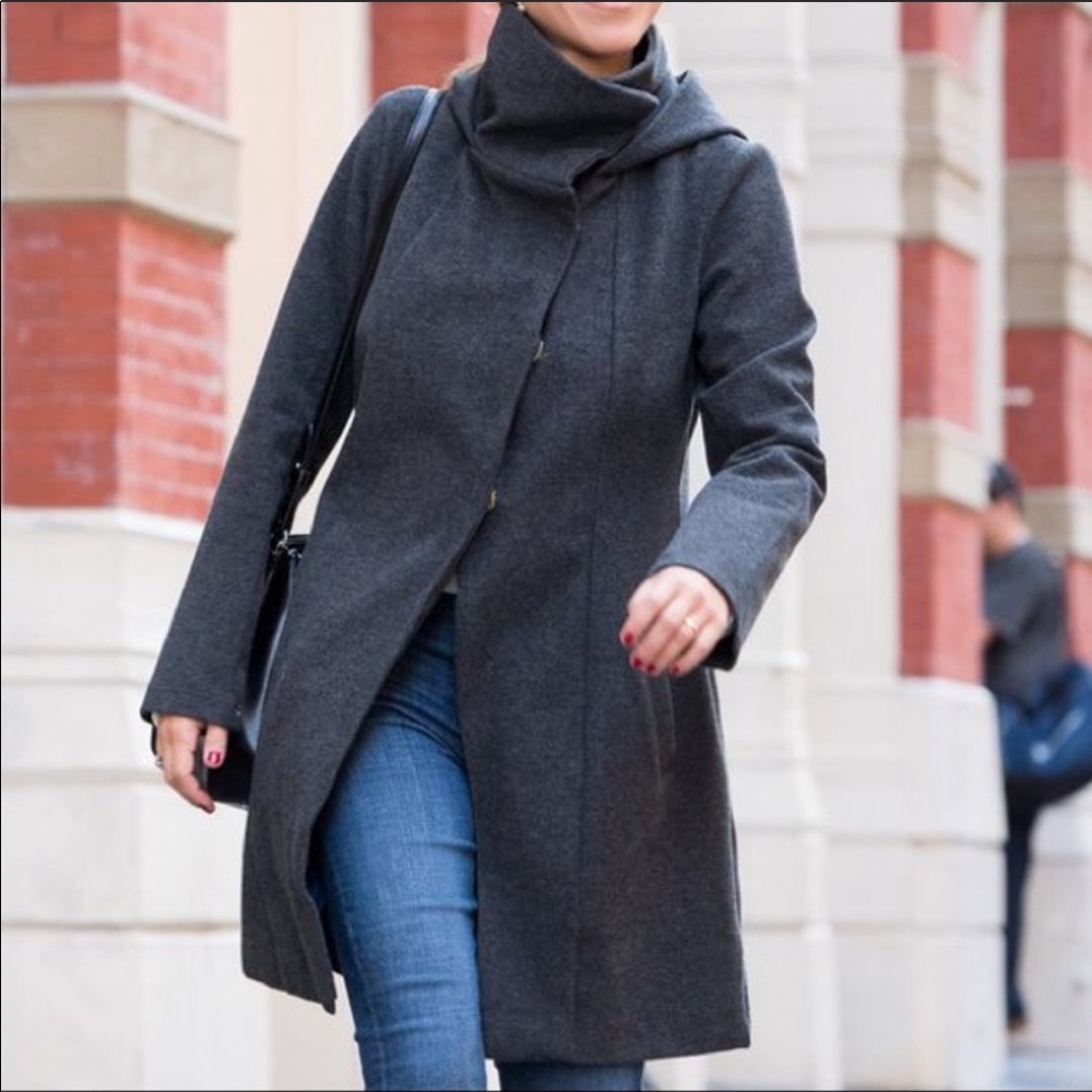 Betabrand All Day charcoal coat Size M